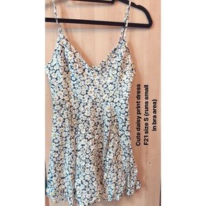 Daisy print flirty mini dress